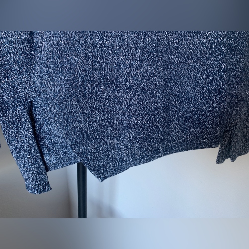 WHITE HOUSE BLACK MARKET Women’s Size S Blue Metallic Sweater - Picture 4 of 6